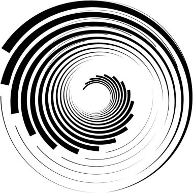 Soyut sarmal, girdap, dönme vektörü örtüşüyor. Volute, helix, koklear vertigo dairesel, geometrik çizim. Soyut çember