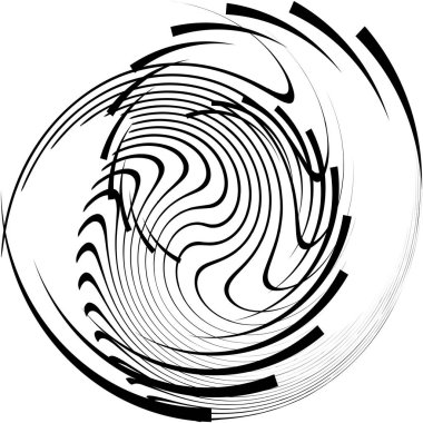 Soyut sarmal, girdap, dönme vektörü örtüşüyor. Volute, helix, koklear vertigo dairesel, geometrik çizim. Soyut çember