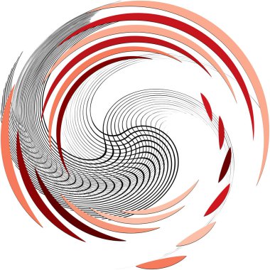 Soyut sarmal, girdap, dönme vektörü örtüşüyor. Volute, helix, koklear vertigo dairesel, geometrik çizim. Soyut çember