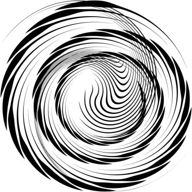 Soyut sarmal, girdap, dönme vektörü örtüşüyor. Volute, helix, koklear vertigo dairesel, geometrik çizim. Soyut çember