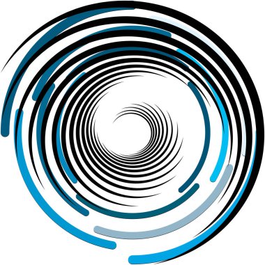 Soyut sarmal, girdap, dönme vektörü örtüşüyor. Volute, helix, koklear vertigo dairesel, geometrik çizim. Soyut çember