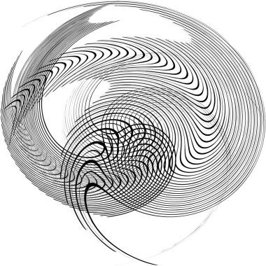 Soyut sarmal, girdap, dönme vektörü örtüşüyor. Volute, helix, koklear vertigo dairesel, geometrik çizim. Soyut çember