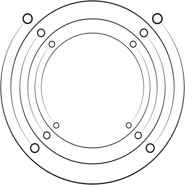 Soyut sarmal, girdap, dönme vektörü örtüşüyor. Volute, helix, koklear vertigo dairesel, geometrik çizim. Soyut çember