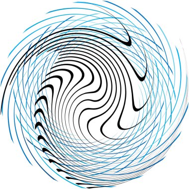 Soyut sarmal, girdap, dönme vektörü örtüşüyor. Volute, helix, koklear vertigo dairesel, geometrik çizim. Soyut çember
