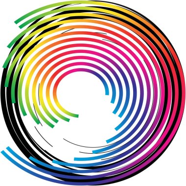 Soyut sarmal, girdap, dönme vektörü örtüşüyor. Volute, helix, koklear vertigo dairesel, geometrik çizim. Soyut çember