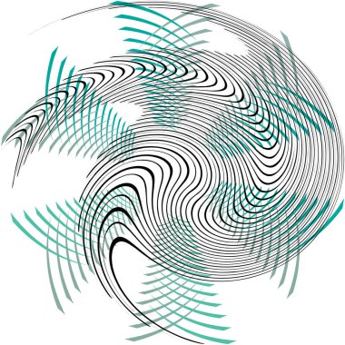 Soyut sarmal, girdap, dönme vektörü örtüşüyor. Volute, helix, koklear vertigo dairesel, geometrik çizim. Soyut çember