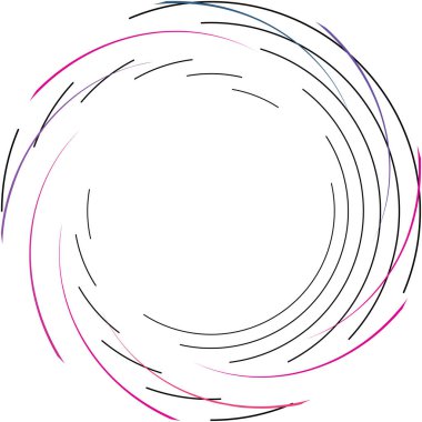 Soyut sarmal, girdap, dönme vektörü örtüşüyor. Volute, helix, koklear vertigo dairesel, geometrik çizim. Soyut çember