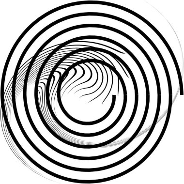 Soyut sarmal, girdap, dönme vektörü örtüşüyor. Volute, helix, koklear vertigo dairesel, geometrik çizim. Soyut çember