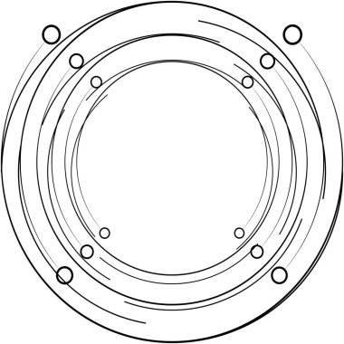 Soyut sarmal, girdap, dönme vektörü örtüşüyor. Volute, helix, koklear vertigo dairesel, geometrik çizim. Soyut çember