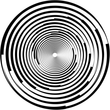Soyut sarmal, girdap, dönme vektörü örtüşüyor. Volute, helix, koklear vertigo dairesel, geometrik çizim. Soyut çember
