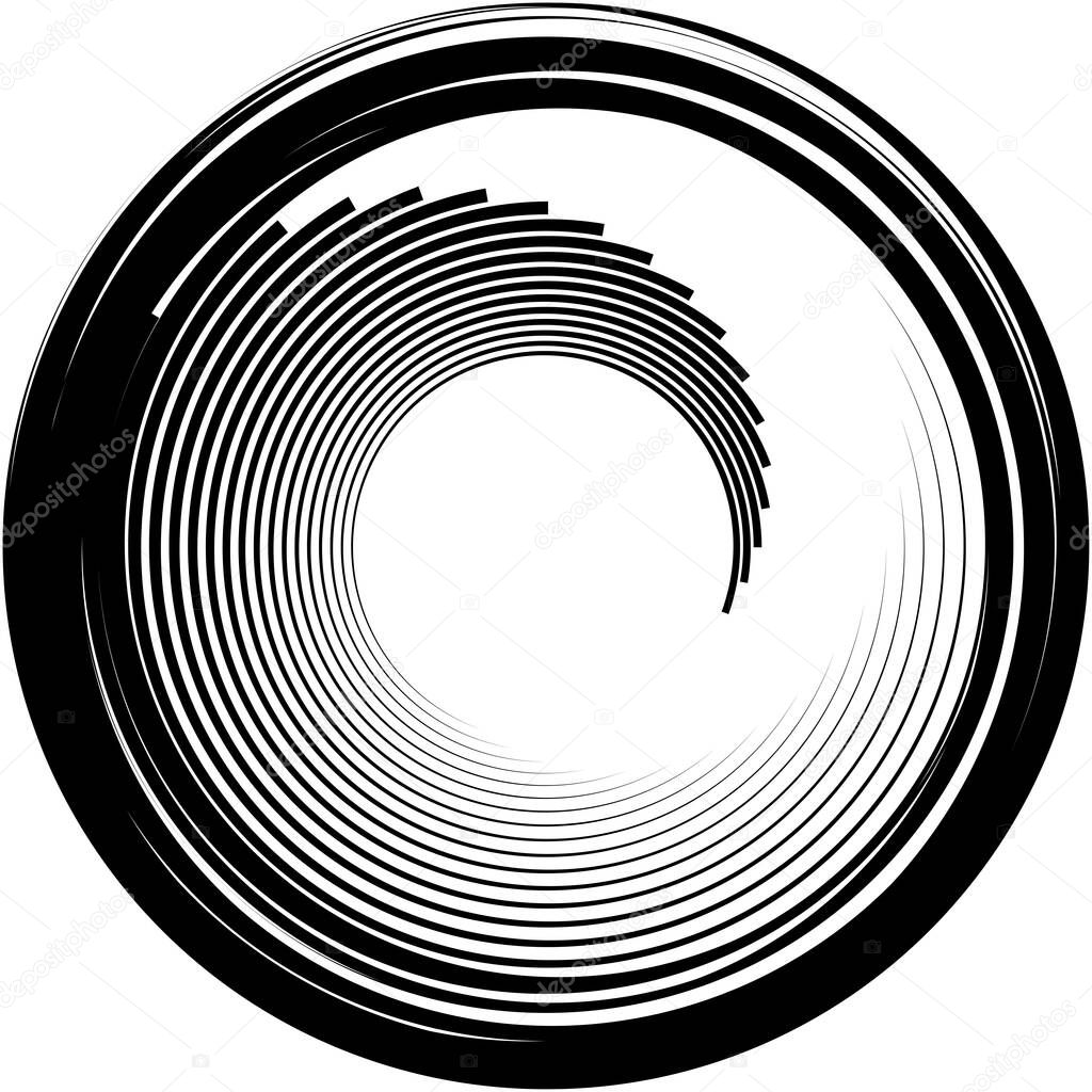 Overlaying abstract Spiral, Swirl, Twirl vector. Volute, helix, cochlear vertigo circular, geometric illustration. Abstract circle