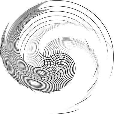Soyut sarmal, girdap, dönme vektörü örtüşüyor. Volute, helix, koklear vertigo dairesel, geometrik çizim. Soyut çember