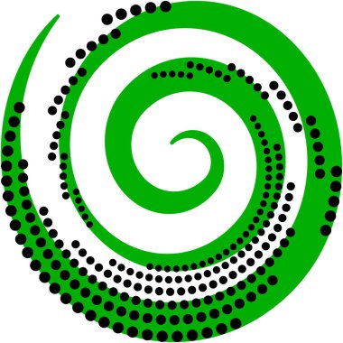 Soyut sarmal, girdap, dönme vektörü örtüşüyor. Volute, helix, koklear vertigo dairesel, geometrik çizim. Soyut çember