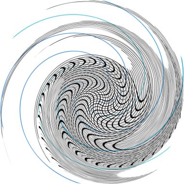 Soyut sarmal, girdap, dönme vektörü örtüşüyor. Volute, helix, koklear vertigo dairesel, geometrik çizim. Soyut çember