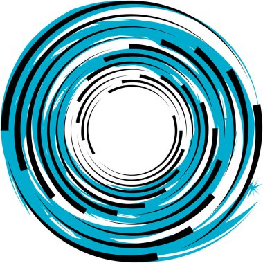 Soyut sarmal, girdap, dönme vektörü örtüşüyor. Volute, helix, koklear vertigo dairesel, geometrik çizim. Soyut çember