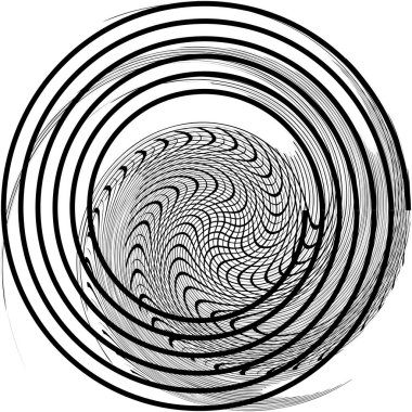 Soyut sarmal, girdap, dönme vektörü örtüşüyor. Volute, helix, koklear vertigo dairesel, geometrik çizim. Soyut çember