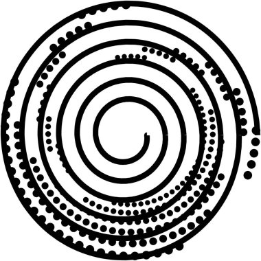 Soyut sarmal, girdap, dönme vektörü örtüşüyor. Volute, helix, koklear vertigo dairesel, geometrik çizim. Soyut çember