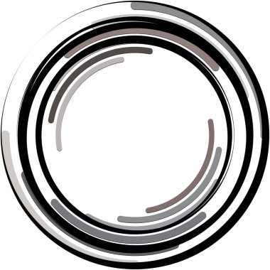 Soyut sarmal, girdap, dönme vektörü örtüşüyor. Volute, helix, koklear vertigo dairesel, geometrik çizim. Soyut çember