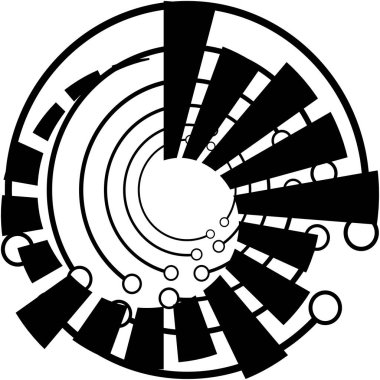 Soyut sarmal, girdap, dönme vektörü örtüşüyor. Volute, helix, koklear vertigo dairesel, geometrik çizim. Soyut çember