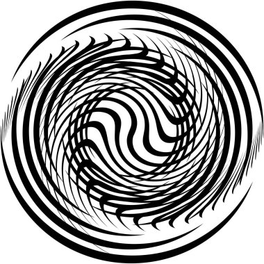 Soyut sarmal, girdap, dönme vektörü örtüşüyor. Volute, helix, koklear vertigo dairesel, geometrik çizim. Soyut çember