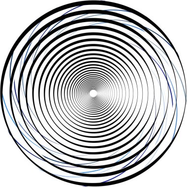 Soyut sarmal, girdap, dönme vektörü örtüşüyor. Volute, helix, koklear vertigo dairesel, geometrik çizim. Soyut çember