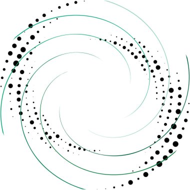 Soyut sarmal, girdap, dönme vektörü örtüşüyor. Volute, helix, koklear vertigo dairesel, geometrik çizim. Soyut çember