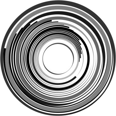 Soyut sarmal, girdap, dönme vektörü örtüşüyor. Volute, helix, koklear vertigo dairesel, geometrik çizim. Soyut çember