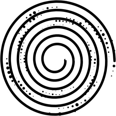 Soyut sarmal, girdap, dönme vektörü örtüşüyor. Volute, helix, koklear vertigo dairesel, geometrik çizim. Soyut çember