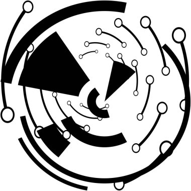 Soyut sarmal, girdap, dönme vektörü örtüşüyor. Volute, helix, koklear vertigo dairesel, geometrik çizim. Soyut çember