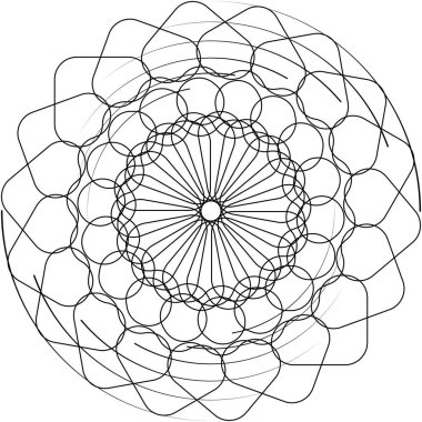 Soyut sarmal, girdap, dönme vektörü örtüşüyor. Volute, helix, koklear vertigo dairesel, geometrik çizim. Soyut çember