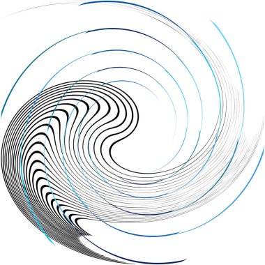 Soyut sarmal, girdap, dönme vektörü örtüşüyor. Volute, helix, koklear vertigo dairesel, geometrik çizim. Soyut çember