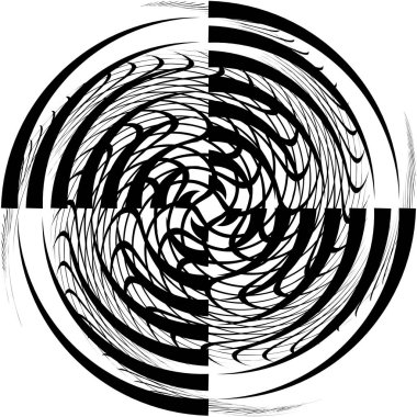 Soyut sarmal, girdap, dönme vektörü örtüşüyor. Volute, helix, koklear vertigo dairesel, geometrik çizim. Soyut çember