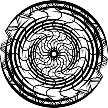 Soyut sarmal, girdap, dönme vektörü örtüşüyor. Volute, helix, koklear vertigo dairesel, geometrik çizim. Soyut çember