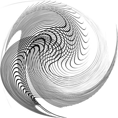 Soyut sarmal, girdap, dönme vektörü örtüşüyor. Volute, helix, koklear vertigo dairesel, geometrik çizim. Soyut çember