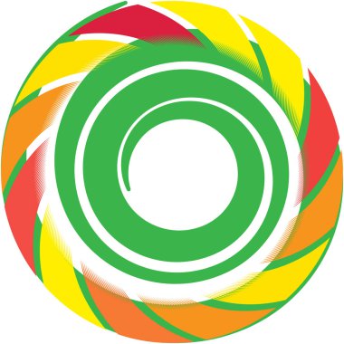 Soyut sarmal, girdap, dönme vektörü örtüşüyor. Volute, helix, koklear vertigo dairesel, geometrik çizim. Soyut çember