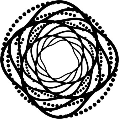 Soyut sarmal, girdap, dönme vektörü örtüşüyor. Volute, helix, koklear vertigo dairesel, geometrik çizim. Soyut çember