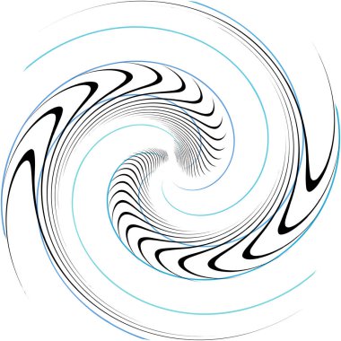 Soyut sarmal, girdap, dönme vektörü örtüşüyor. Volute, helix, koklear vertigo dairesel, geometrik çizim. Soyut çember