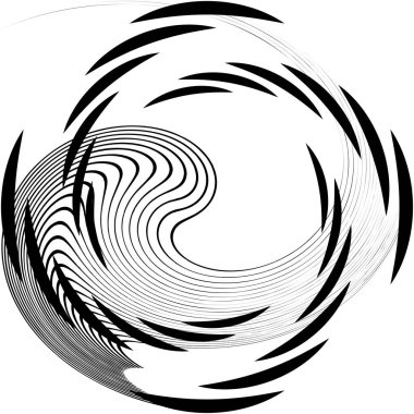 Soyut sarmal, girdap, dönme vektörü örtüşüyor. Volute, helix, koklear vertigo dairesel, geometrik çizim. Soyut çember