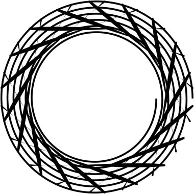 Soyut sarmal, girdap, dönme vektörü örtüşüyor. Volute, helix, koklear vertigo dairesel, geometrik çizim. Soyut çember