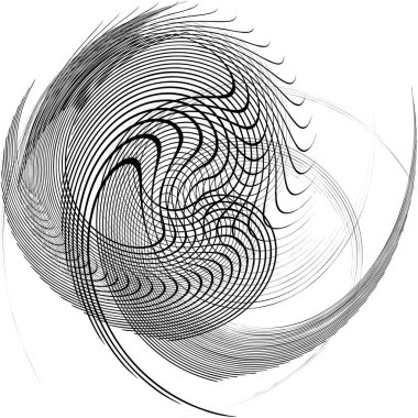 Soyut sarmal, girdap, dönme vektörü örtüşüyor. Volute, helix, koklear vertigo dairesel, geometrik çizim. Soyut çember