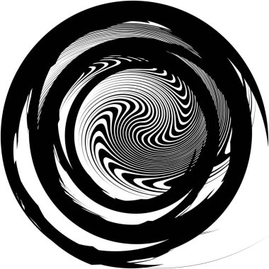 Soyut sarmal, girdap, dönme vektörü örtüşüyor. Volute, helix, koklear vertigo dairesel, geometrik çizim. Soyut çember