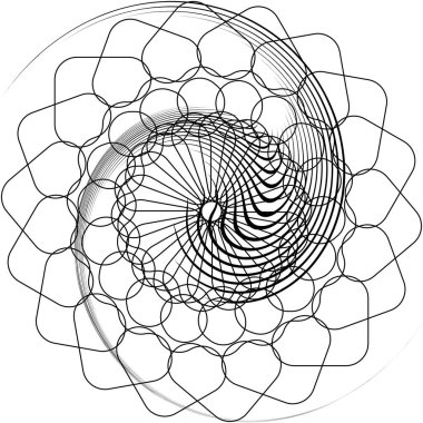 Soyut sarmal, girdap, dönme vektörü örtüşüyor. Volute, helix, koklear vertigo dairesel, geometrik çizim. Soyut çember