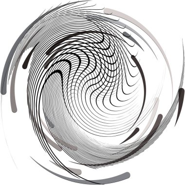 Soyut sarmal, girdap, dönme vektörü örtüşüyor. Volute, helix, koklear vertigo dairesel, geometrik çizim. Soyut çember