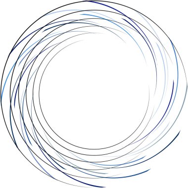 Soyut sarmal, girdap, dönme vektörü örtüşüyor. Volute, helix, koklear vertigo dairesel, geometrik çizim. Soyut çember