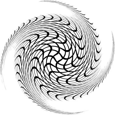 Soyut sarmal, girdap, dönme vektörü örtüşüyor. Volute, helix, koklear vertigo dairesel, geometrik çizim. Soyut çember