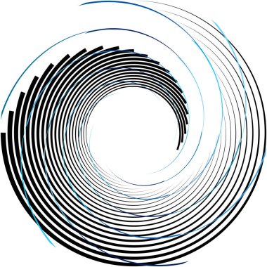 Soyut sarmal, girdap, dönme vektörü örtüşüyor. Volute, helix, koklear vertigo dairesel, geometrik çizim. Soyut çember