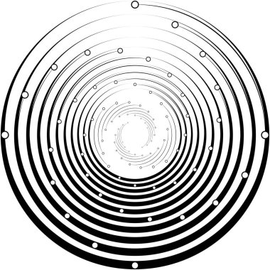 Soyut sarmal, girdap, dönme vektörü örtüşüyor. Volute, helix, koklear vertigo dairesel, geometrik çizim. Soyut çember