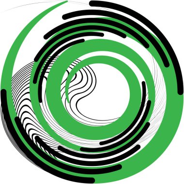 Soyut sarmal, girdap, dönme vektörü örtüşüyor. Volute, helix, koklear vertigo dairesel, geometrik çizim. Soyut çember