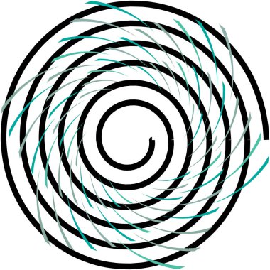 Soyut sarmal, girdap, dönme vektörü örtüşüyor. Volute, helix, koklear vertigo dairesel, geometrik çizim. Soyut çember