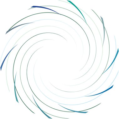 Soyut sarmal, girdap, dönme vektörü örtüşüyor. Volute, helix, koklear vertigo dairesel, geometrik çizim. Soyut çember